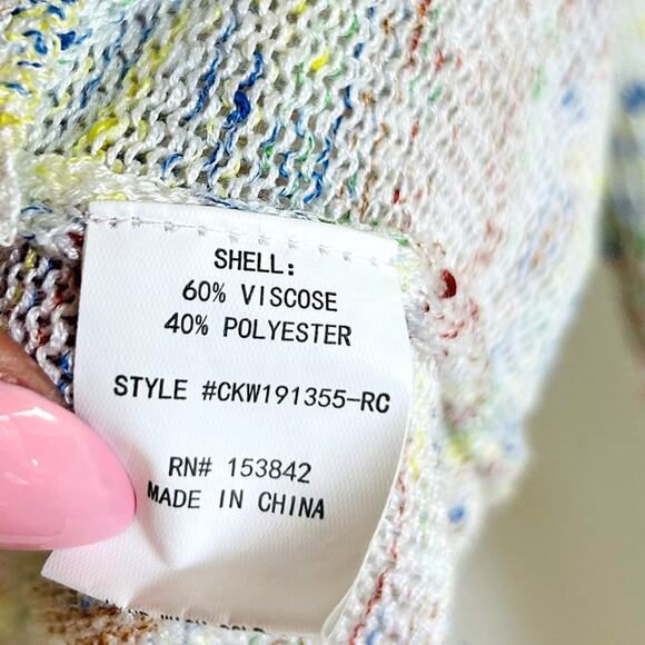 Code x Mode Minimalist Preppy Knit Space Dye cropped Layered Cardigan size S - Picture 11 of 12